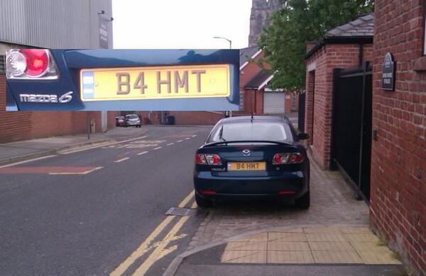 B4 HMT displaying Selfish Parking