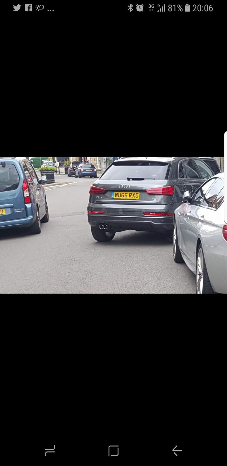 WU66 RXD displaying Inconsiderate Parking