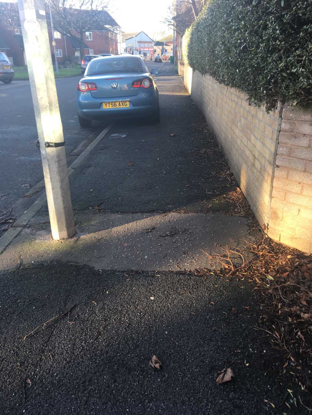 YT56 AXG displaying Inconsiderate Parking