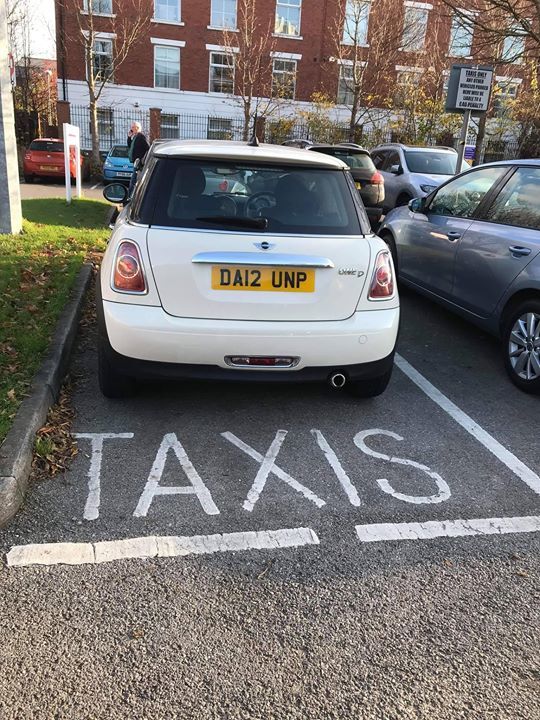 DA12 UNP displaying Selfish Parking