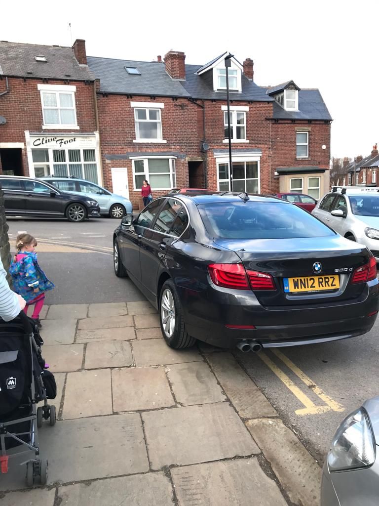 WN12 RRZ displaying Inconsiderate Parking