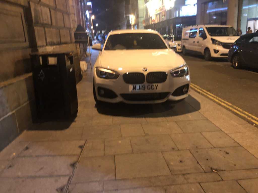 MJ19 GCY displaying Inconsiderate Parking